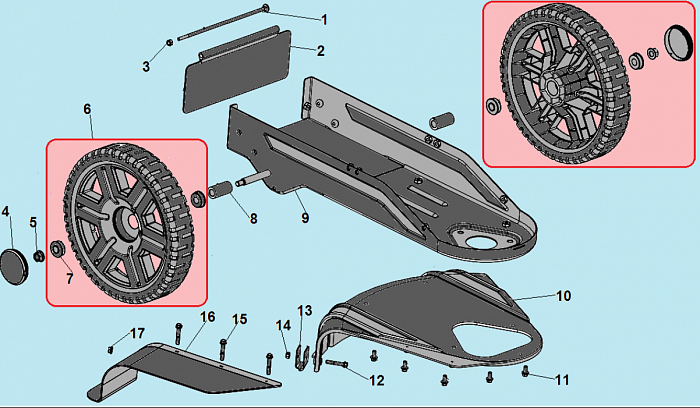 3 КОЛЕСА Газонокосилка CHAMPION LMH5629